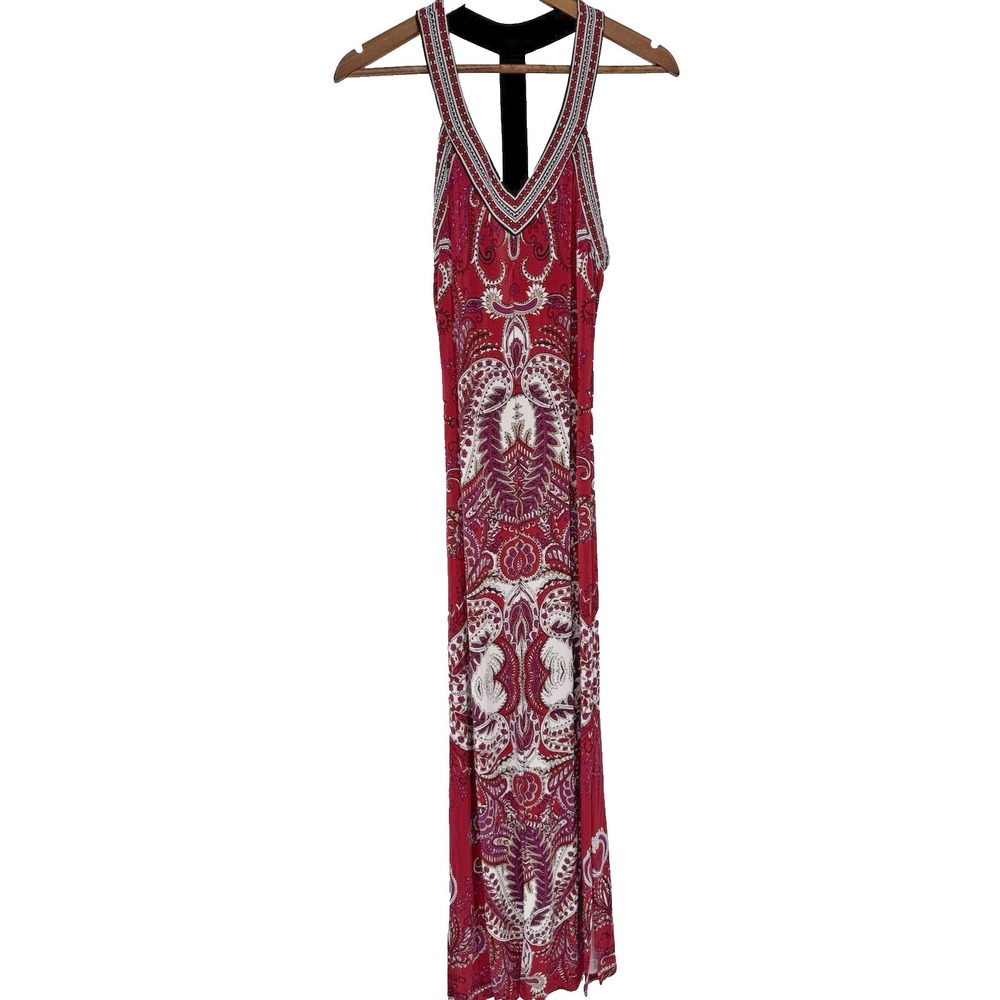 INC International Concepts Maxi Dress V-Neck NWT S festival beachy boho stretch‎